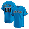 Custom M.Marlins Blue Limited Home Game Any Name & Number Gdoa Stitched Jerseys