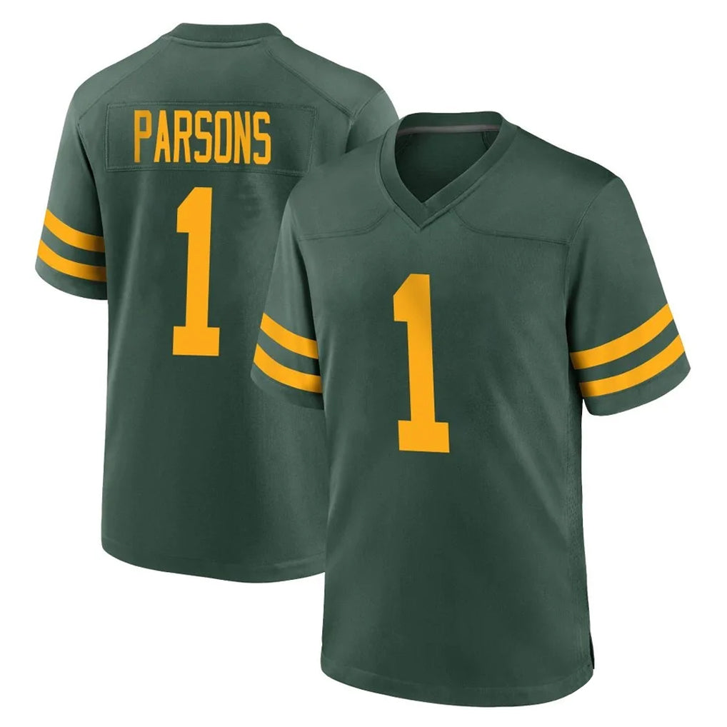GB.Packers #1 Micah Parsons Player Green Alternate Home Game Gdoa Stitched Jerseys