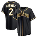P.Pirates #2 Spencer Horwitz Player Black Fashion Out Home Game Fdoa Stitched Jerseys
