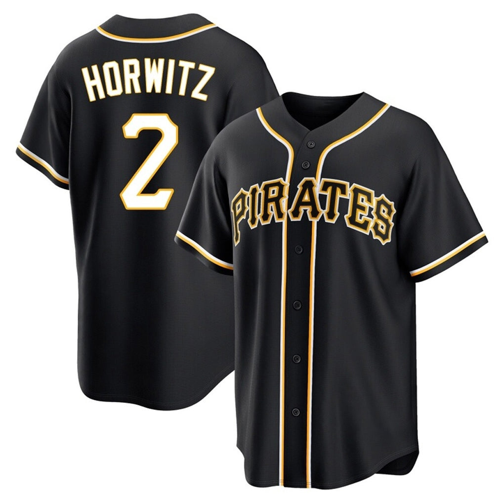P.Pirates #2 Spencer Horwitz Player Black Fashion Out Home Game Fdoa Stitched Jerseys