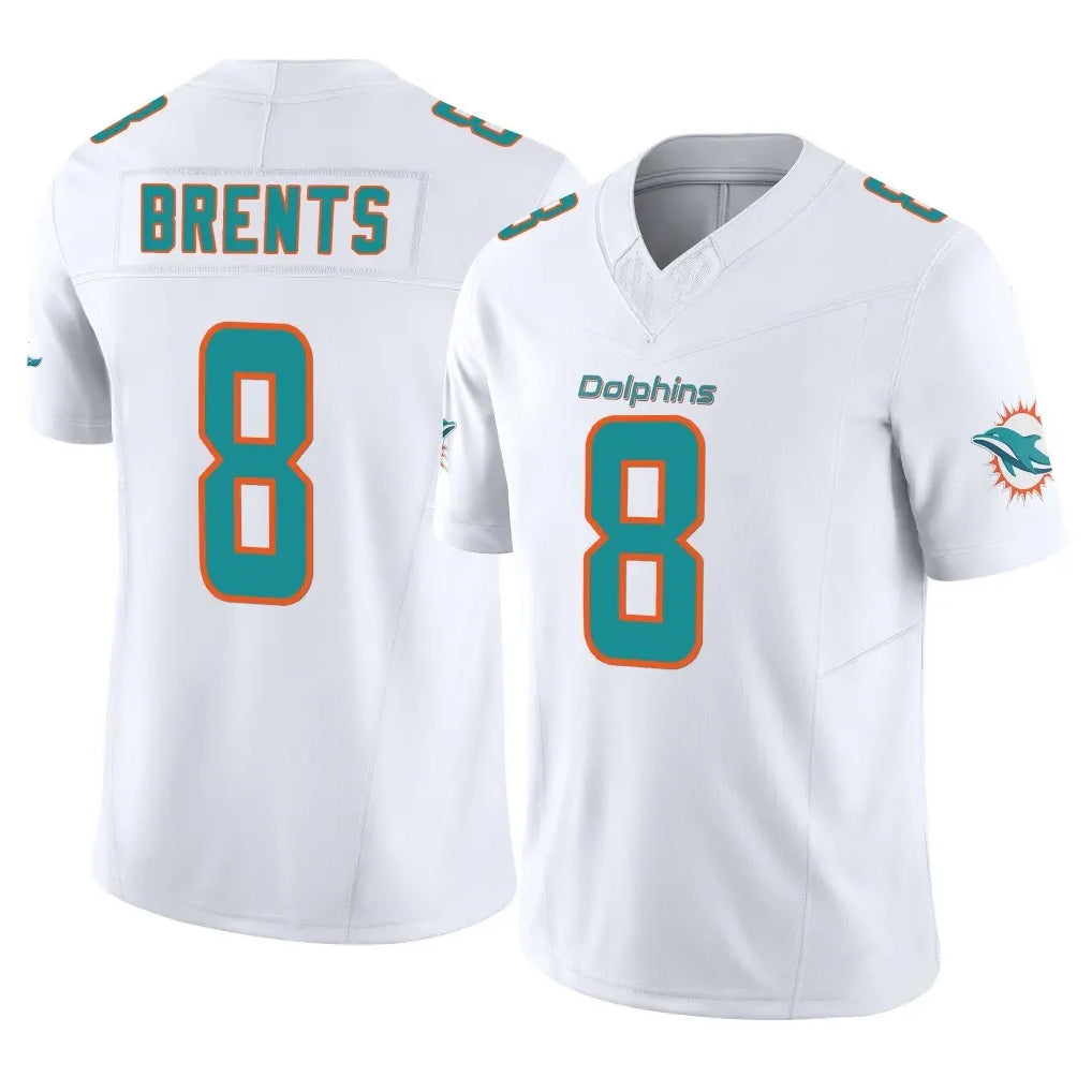 M.Dolphins #8 JuJu Brents Player White Limited Vapor F.U.S.E. Home Game Gdoa Stitched Jerseys