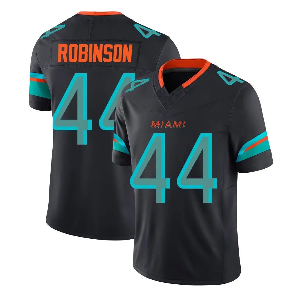M.Dolphins #44 Chop Robinson Player Black Limited Pitch Rivalries Collection Home Game Gdoa Stitched Jerseys