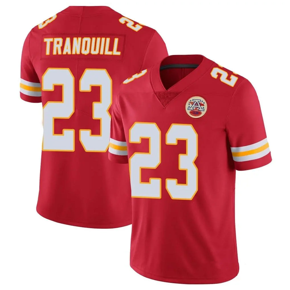 KC.Chiefs #23 Drue Tranquill Player Red Limited Vapor Untouchable Home Game Gdoa Stitched Jerseys