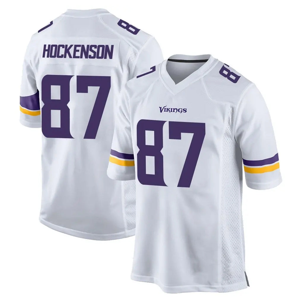 M.Vikings #87 T.J. Hockenson Player White Home Game Gdoa Stitched Jerseys