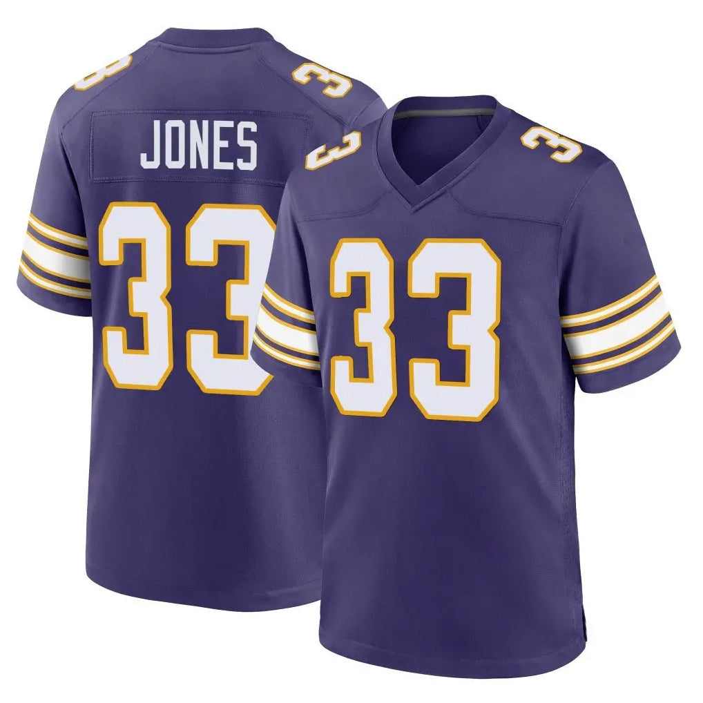 M.Vikings #33 Aaron Jones Sr. Player Purple Classic Home Game Gdoa Stitched Jerseys