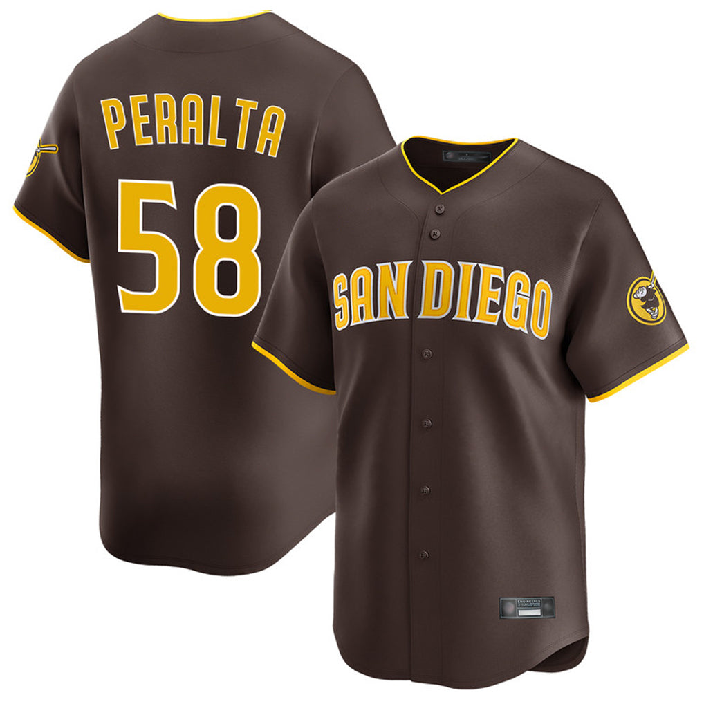 S.Diego Padres #58 Wandy Peralta Player Brown Home Limited Fdoa Stitched Jerseys