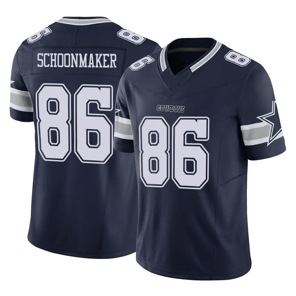 D.Cowboys #86 Luke Schoonmaker Player Navy Limited Vapor F.U.S.E. Home Game Gdoa Stitched Jerseys