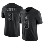 C.Browns #3 Jerry Jeudy Player Black Reflective Home Game Gdoa Stitched Jerseys