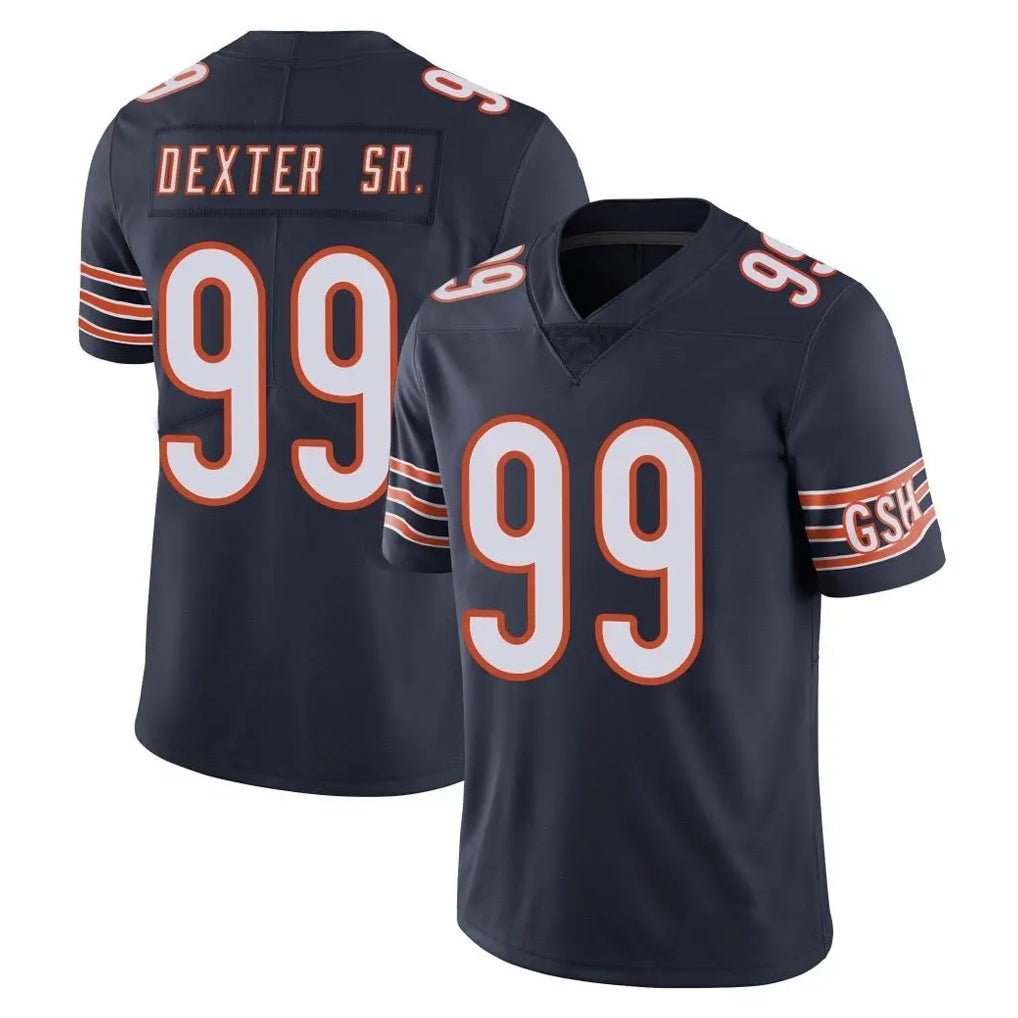 C.Bears #99 Gervon Dexter Sr. Player Navy Vapor Untouchable Limited Home Game Gdoa Stitched Jerseys