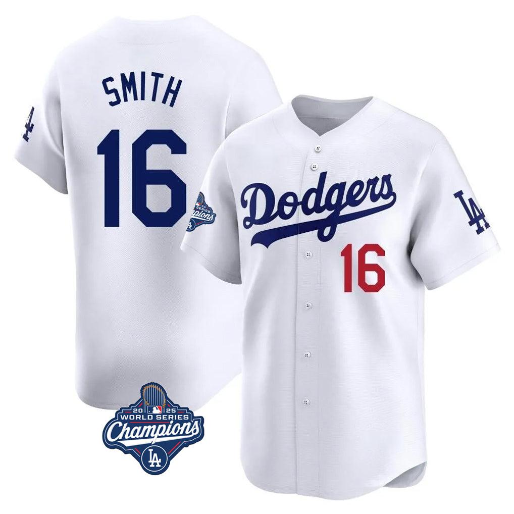 LA.Dodgers #16 Will Smith Player White World Series Meet Limited Home Fdoa Stitched Jerseys