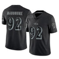 B.Ravens #92 Nnamdi Madubuike Player Black REFLECTIVE Limited Gdoa Stitched Jerseys