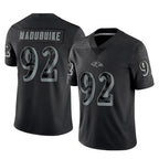 B.Ravens #92 Nnamdi Madubuike Player Black REFLECTIVE Limited Gdoa Stitched Jerseys