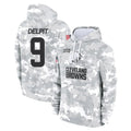 C.Browns #9 Grant Delpit Player Arctic Camo Salute to Service Hoodies Limited Game Gdoa Stitched Jerseys