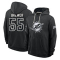 M.Dolphins #55 Aaron Brewer Player 2026 Black Logo Pullover Hoodies Limited Game Gdoa Stitched Jerseys