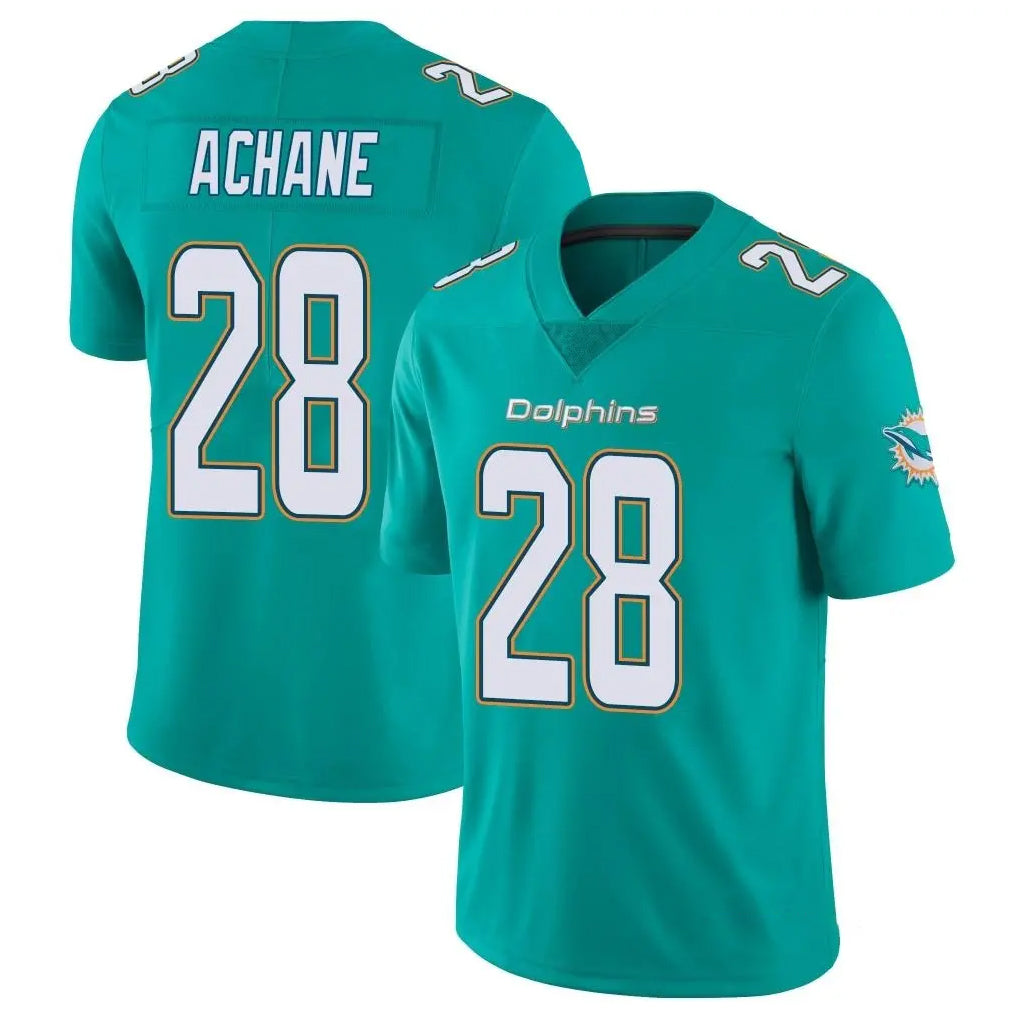 M.Dolphins #28 De'Von Achane Player Aqua Limited Vapor Untouchable Home Game Gdoa Stitched Jerseys