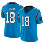 C.Panthers #18 Jalen Coker Player Blue Vapor F.U.S.E. Limited Home Game Gdoa Stitched Jerseys