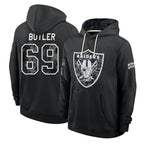 LV.Raiders #69 Adam Butler Player 2026 Black Logo Pullover Hoodies Limited Game Stitched Jerseys