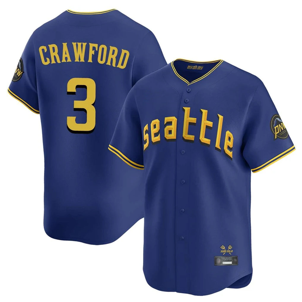 S.Mariners #3 J.P. Crawford Player Royal City Connect Home Limited Fdoa Stitched Jerseys