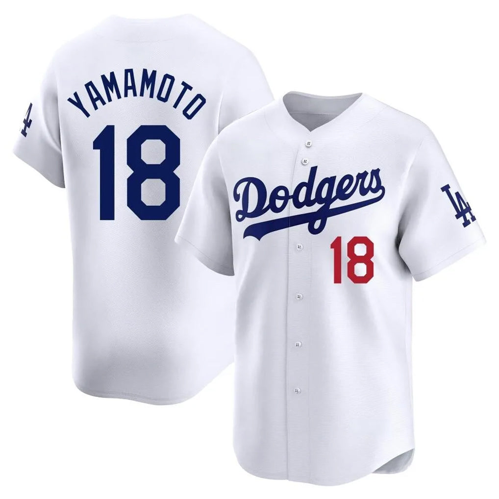 LA.Dodgers #18 Yoshinobu Yamamoto Player White Limited Home Fdoa Stitched Jerseys