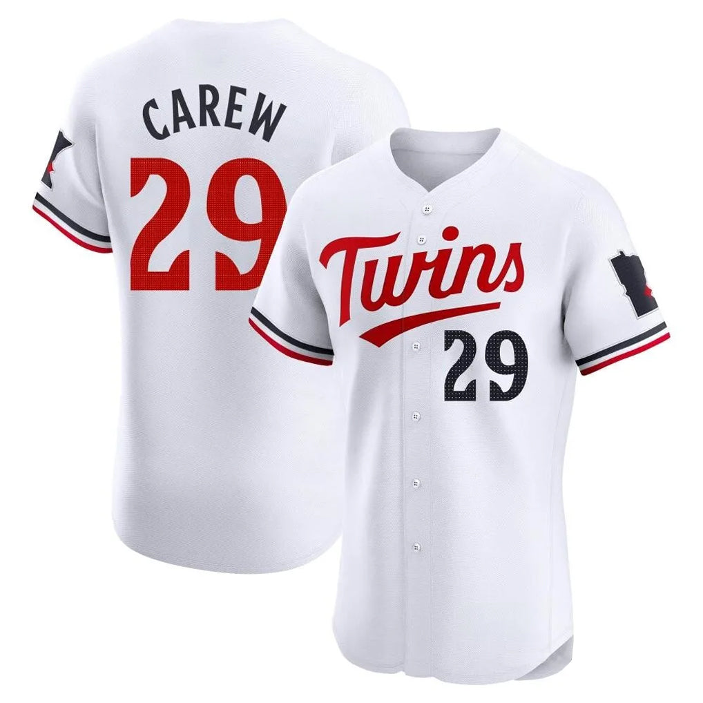 M.Twins #29 Rod Carew Player White Home Limited Elite Fdoa Stitched Jerseys
