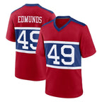 NY.Giants #49 Tremaine Edmunds Player Red Century Home Game Gdoa Stitched Jerseys