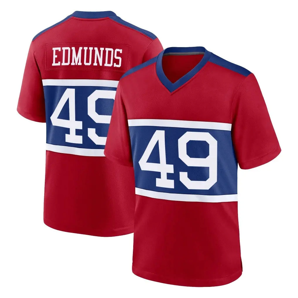 NY.Giants #49 Tremaine Edmunds Player Red Century Home Game Gdoa Stitched Jerseys