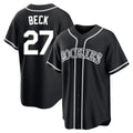 C.Rockies #27 Jordan Beck Player Black Fashion Out Home Game Gdoa Stitched Jerseys