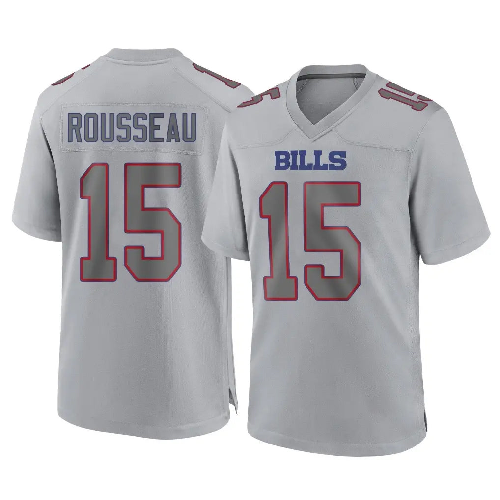 B.Bills #15 Greg Rousseau Player Gray Home Game Gdoa Stitched Jerseys