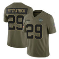 NY.Jets #29 Minkah Fitzpatrick Player Olive 2025 Salute To Service Limited Gdoa Stitched Jerseys