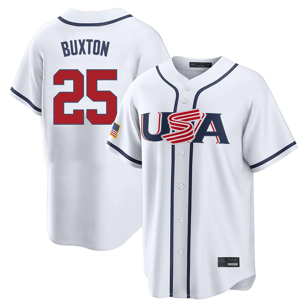 M.Twins #25 Byron Buxton Player White USA 2026 World Classic Limited Home Fdoa Stitched Jerseys