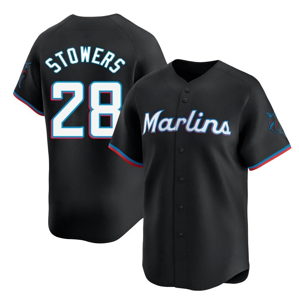M.Marlins #28 Kyle Stowers Player Black  Home Limited Fdoa Stitched Jerseys