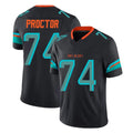 M.Dolphins #74 Kadyn Proctor Player Black Limited Pitch Rivalries Collection Home Game Gdoa Stitched Jerseys