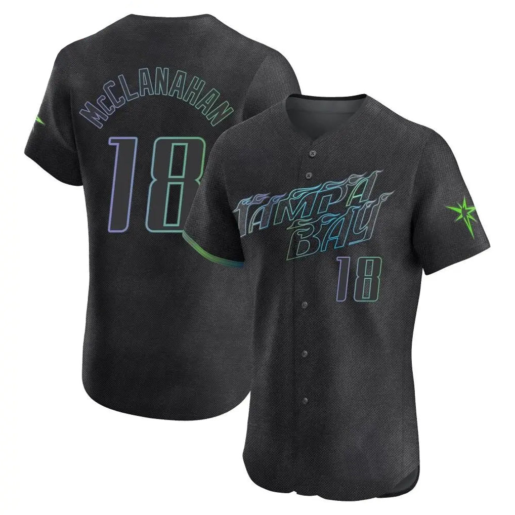 T.Bay Rays #18 Shane McClanahan Player Black City Connect Home Limited Elite Fdoa Stitched Jerseys