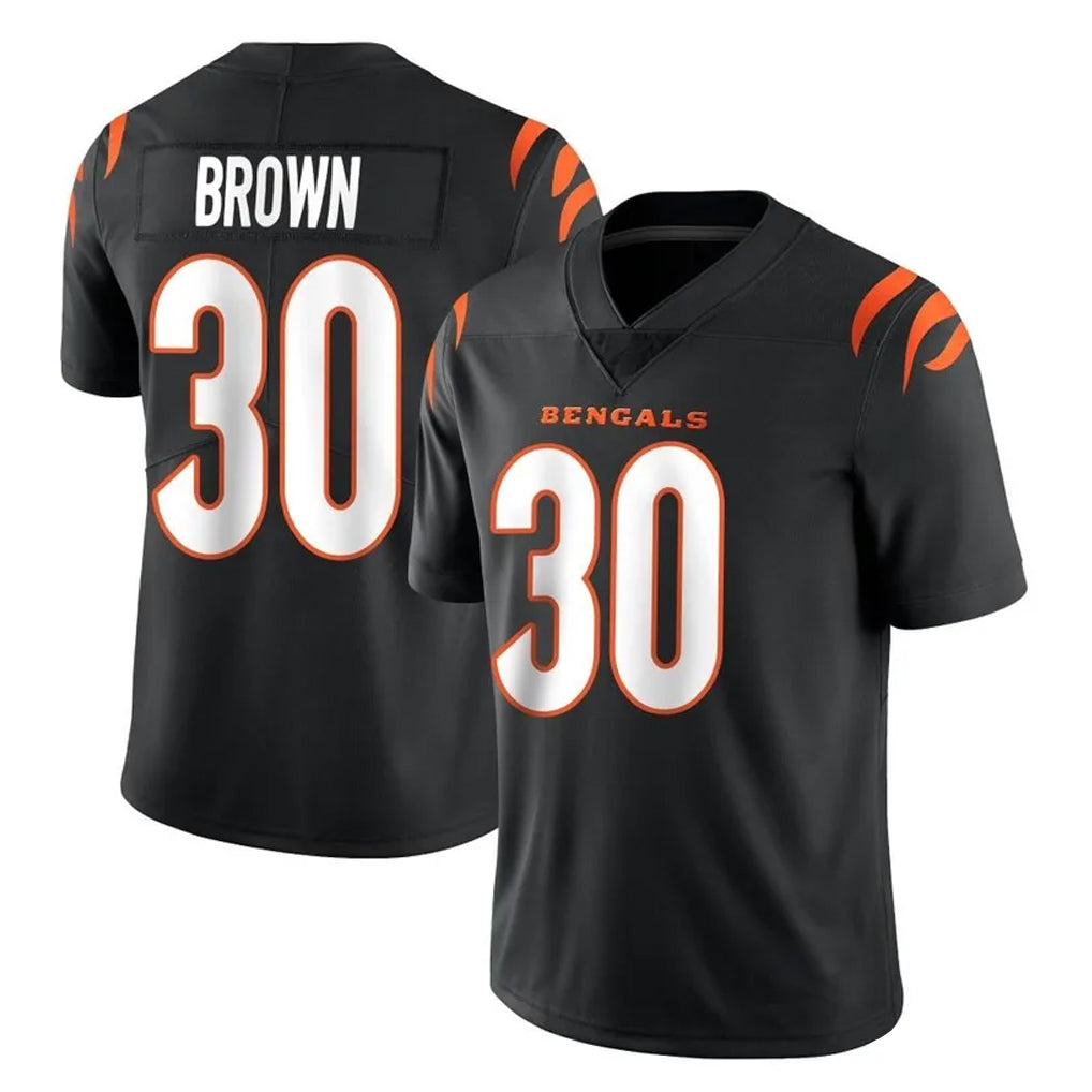 C.Bengals #30 Chase Brown Player Black Vapor Untouchable Limited Home Game Gdoa Stitched Jerseys