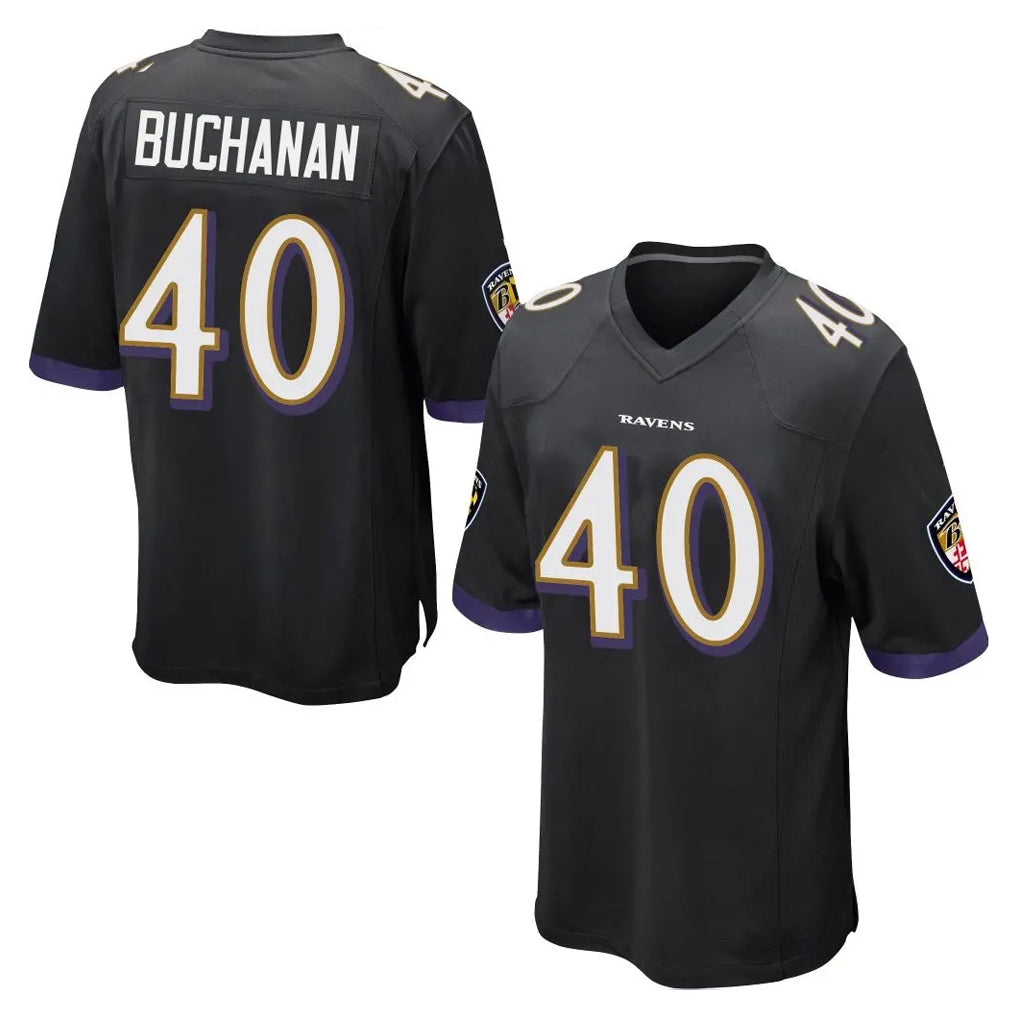 B.Ravens #40 Teddye Buchanan Player Black Home Game Gdoa Stitched Jerseys