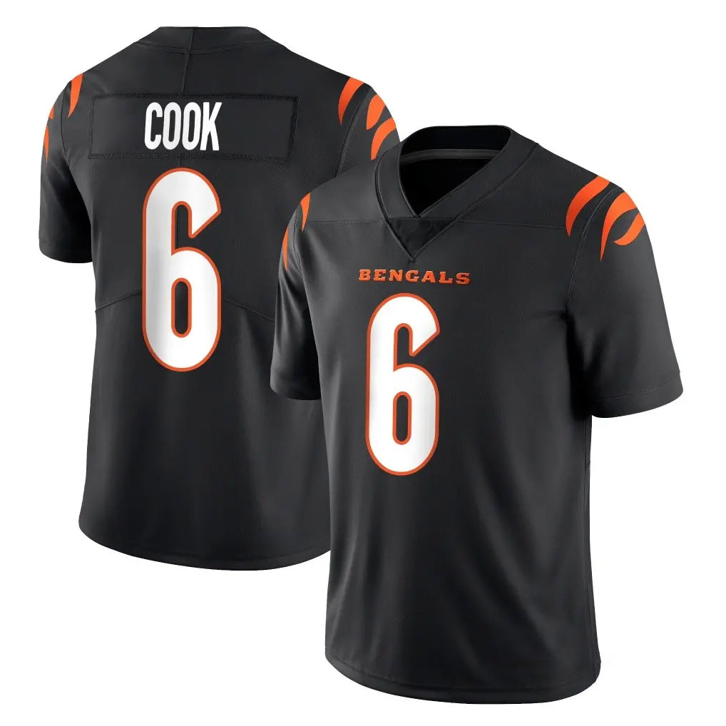 C.Bengals #6 Brian Cook Player Black Vapor Untouchable Limited Home Game Gdoa Stitched Jerseys