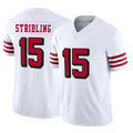 SF.49ers #15 De'Zhaun Stribling Player White Limited Alternate Vapor F.U.S.E. Home Game Gdoa Stitched Jerseys
