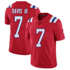 NE.Patriots #7 Carlton Davis III Player Red Limited Vapor F.U.S.E. Home Game Gdoa Stitched Jerseys