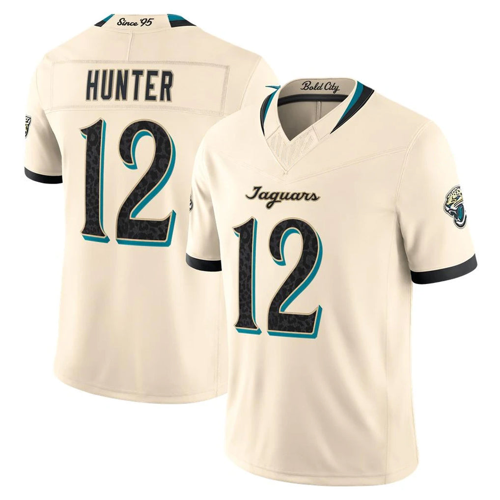 J.Jaguars #12 Travis Hunter Player Natural Limited 2026 Rivalries Collection Game Gdoa Stitched Jerseys
