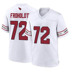 A.Cardinals #72 Hjalte Froholdt Player White Home Game Gdoa Stitched Jerseys