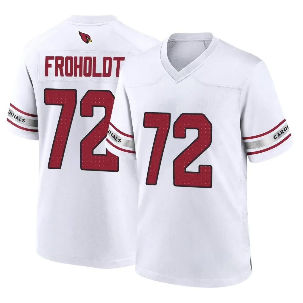 A.Cardinals #72 Hjalte Froholdt Player White Home Game Gdoa Stitched Jerseys