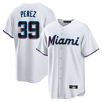 M.Marlins #39 Eury Perez Player White  Home Game Fdoa Stitched Jerseys