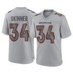 D.Broncos #34 JL Skinner Player Gray Atmosphere Fashion Limited Game Gdoa Stitched Jerseys