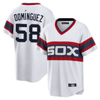 C.White Sox #58 Seranthony Dom¨ªnguez Player White T-shirt Home Game Gdoa Stitched Jerseys