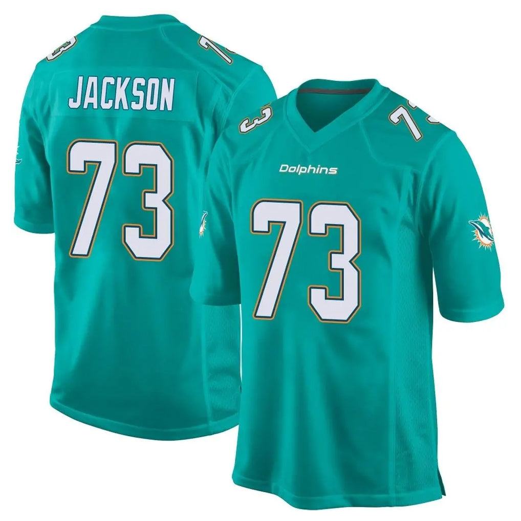 M.Dolphins #73 Austin Jackson Player Aqua Team Color Home Game Gdoa Stitched Jerseys