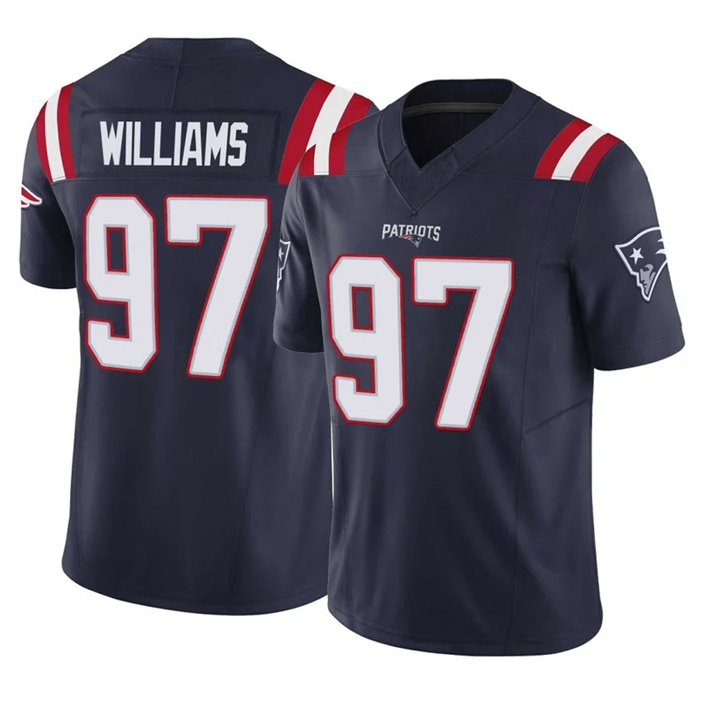 NE.Patriots #97 Milton Williams Player Navy Limited Vapor F.U.S.E. Home Game Gdoa Stitched Jerseys
