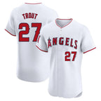 LA.Angels #27 Mike Trout Player White Limited Elite Fdoa Stitched Home Jerseys