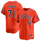 H.Astros #71 Josh Hader Player Orange Home Limited Gdoa Stitched Jerseys