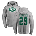 NY.Jets #29 Minkah Fitzpatrick Player Gray LOGO Pullover Hoodies Limited Game Gdoa Stitched Jerseys