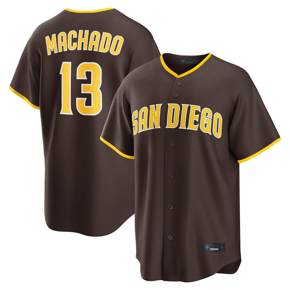 S.Diego Padres #13 Manny Machado Player Brown Alternate Replica Game Fdoa Stitched Jerseys
